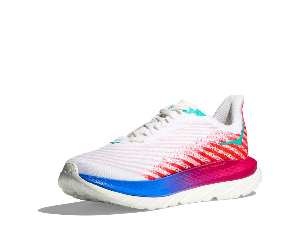 Hoka One One Mach 5 - White/Flame set fra fronten