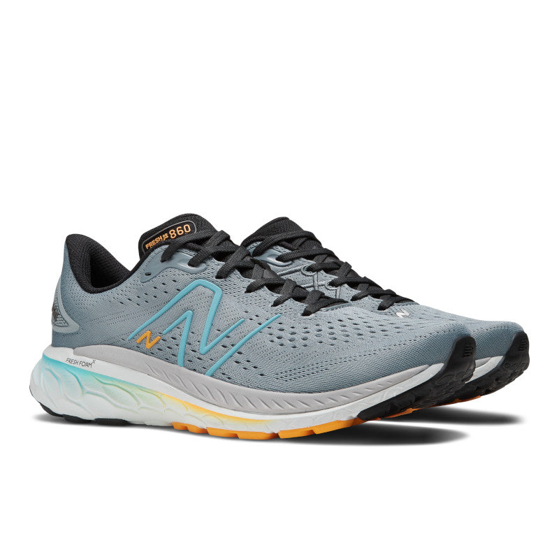 New Balance Fresh Foam X 860 v13 Herre - Steel/Summer Aqua set fra fronten