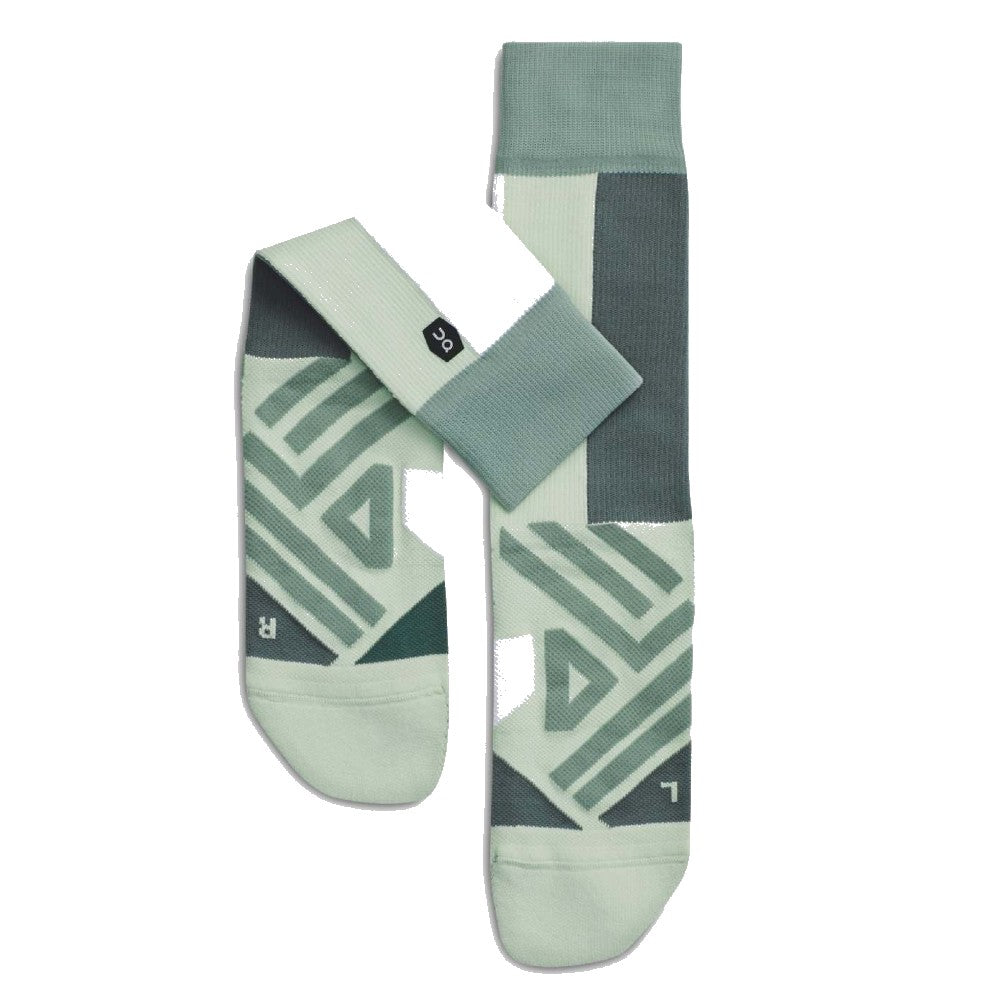 On Wms High Sock - Mineral/White - Endurance Sport