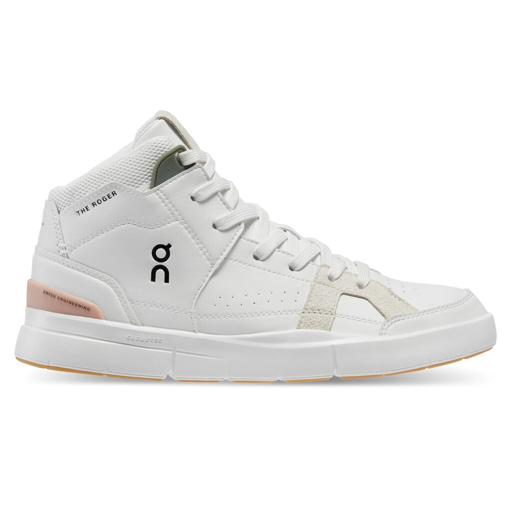 On The ROGER Clubhouse Mid Dame - White/Rose - Endurance Sport