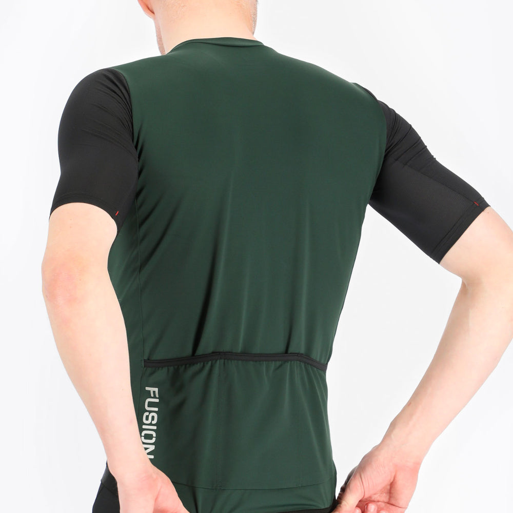 fusion cycling jacket herre green